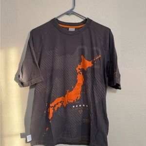 Nike Gray and Orange Short Sleeve Tee with Japan Graphic